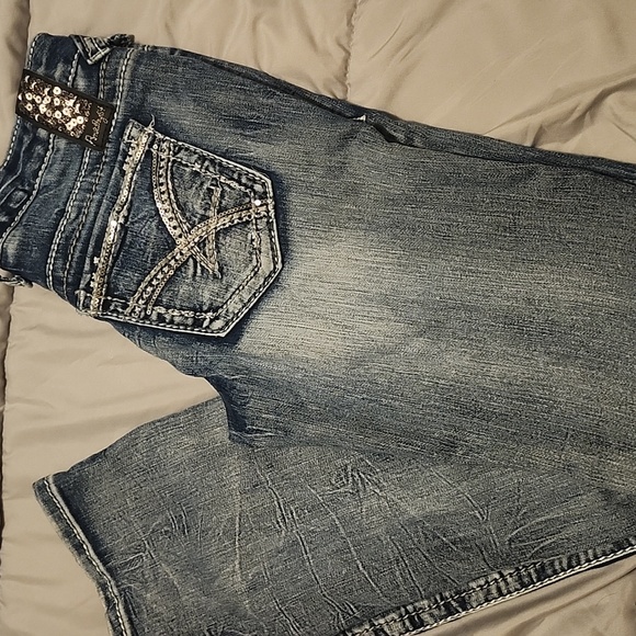 Amethyst Size 3 Inseam 31 Jeans Blue Skinny Denim - Picture 3 of 5